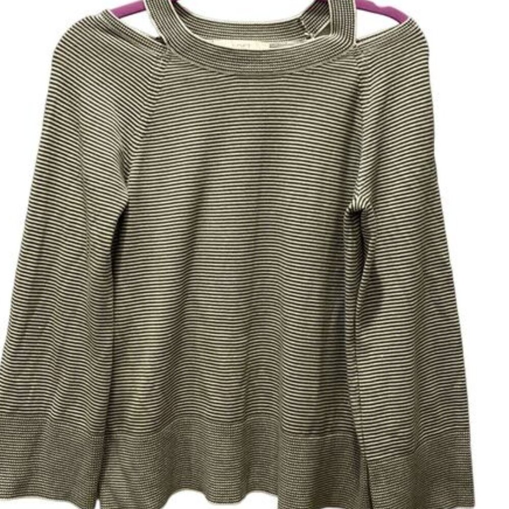 Loft Knit Striped Cold Shoulder  Top Size XS